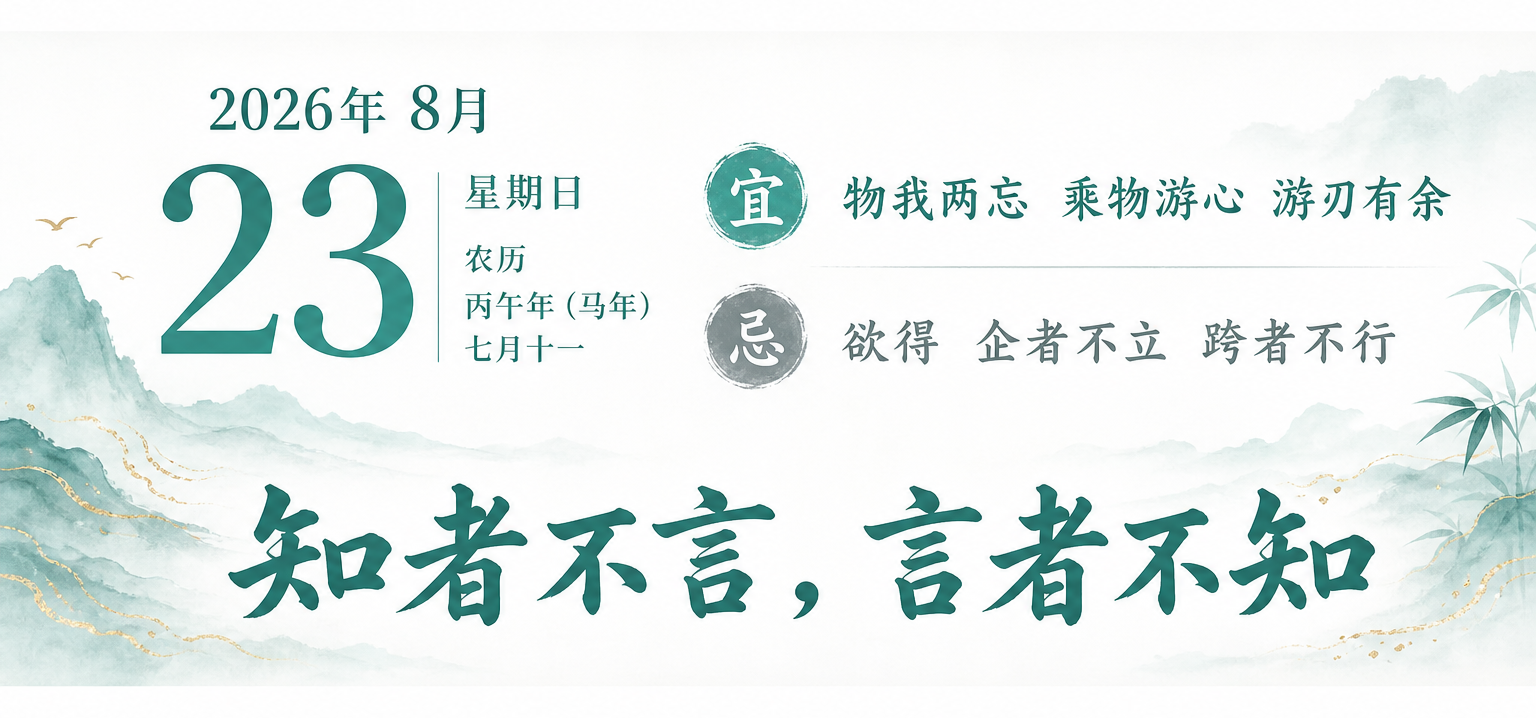 同一天的宽幅图历海报